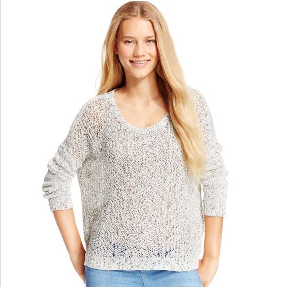 Jessica Simpson Eder Marled Open-Knit Sweater